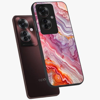 Rose Quartz Marble Glass Case displayed in angled mockup highlighting elegant marble pattern with soft aesthetic style.