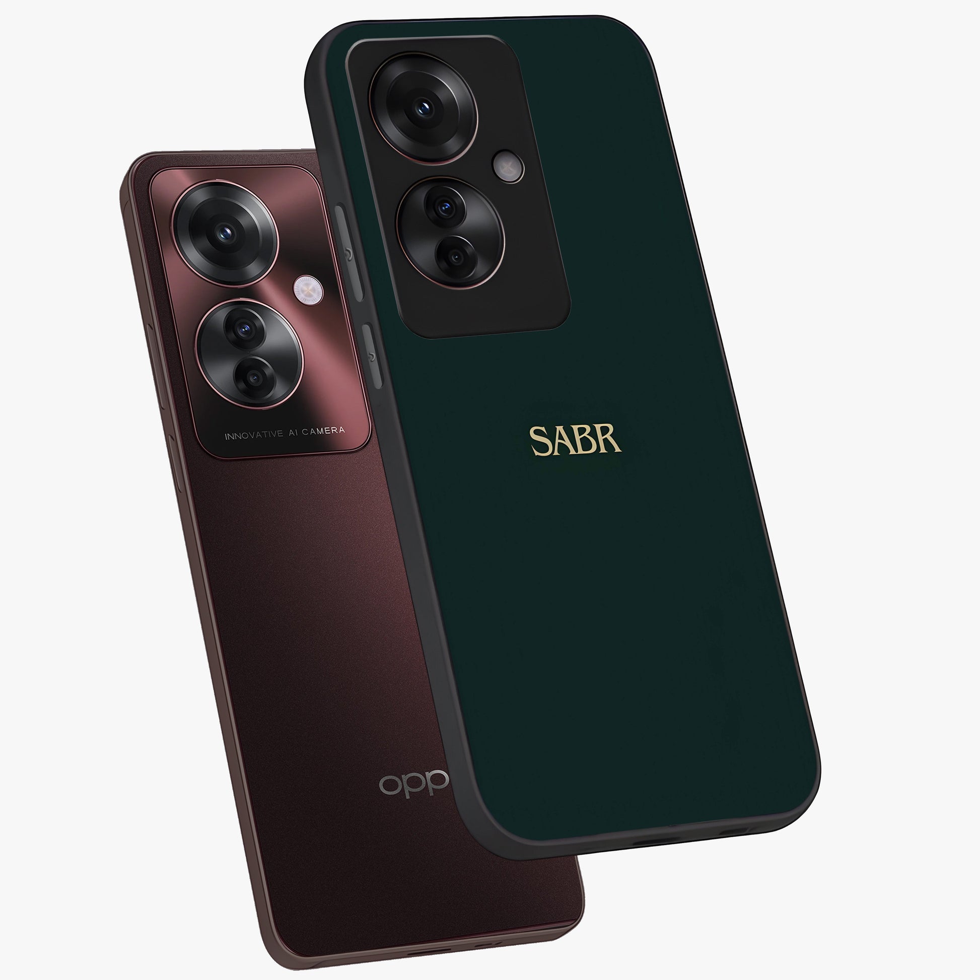 Sabr Minimal Patience Glass Case displayed in angled mockup highlighting simple inspirational design with clean aesthetic style.