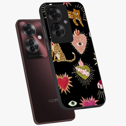 Sacred Jungle Heart Glass Case displayed in angled mockup highlighting lush tropical design with natural aesthetic style.