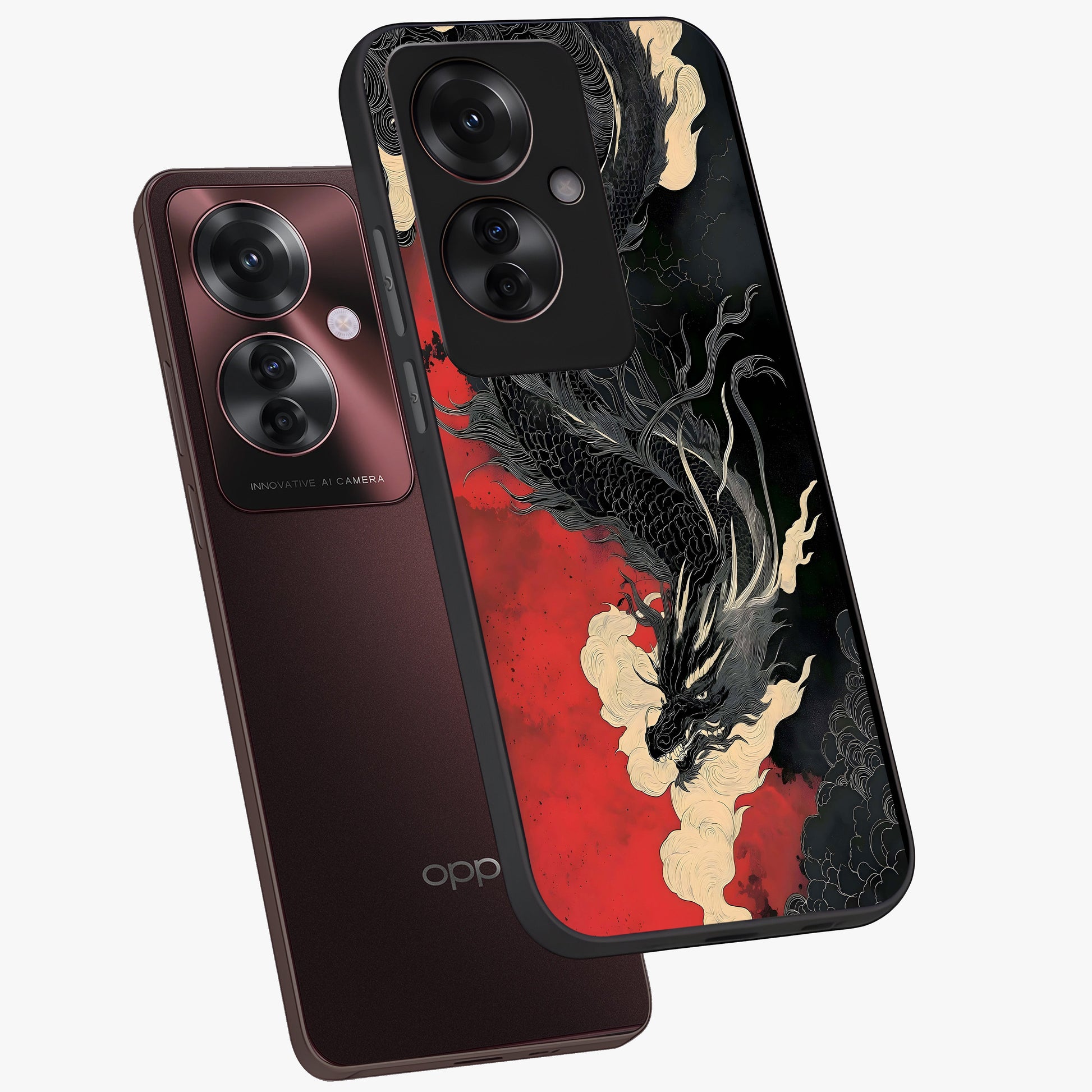 Shadow Dragon Fury Glass Case displayed in angled mockup highlighting powerful dragon illustration with dark fantasy aesthetic.