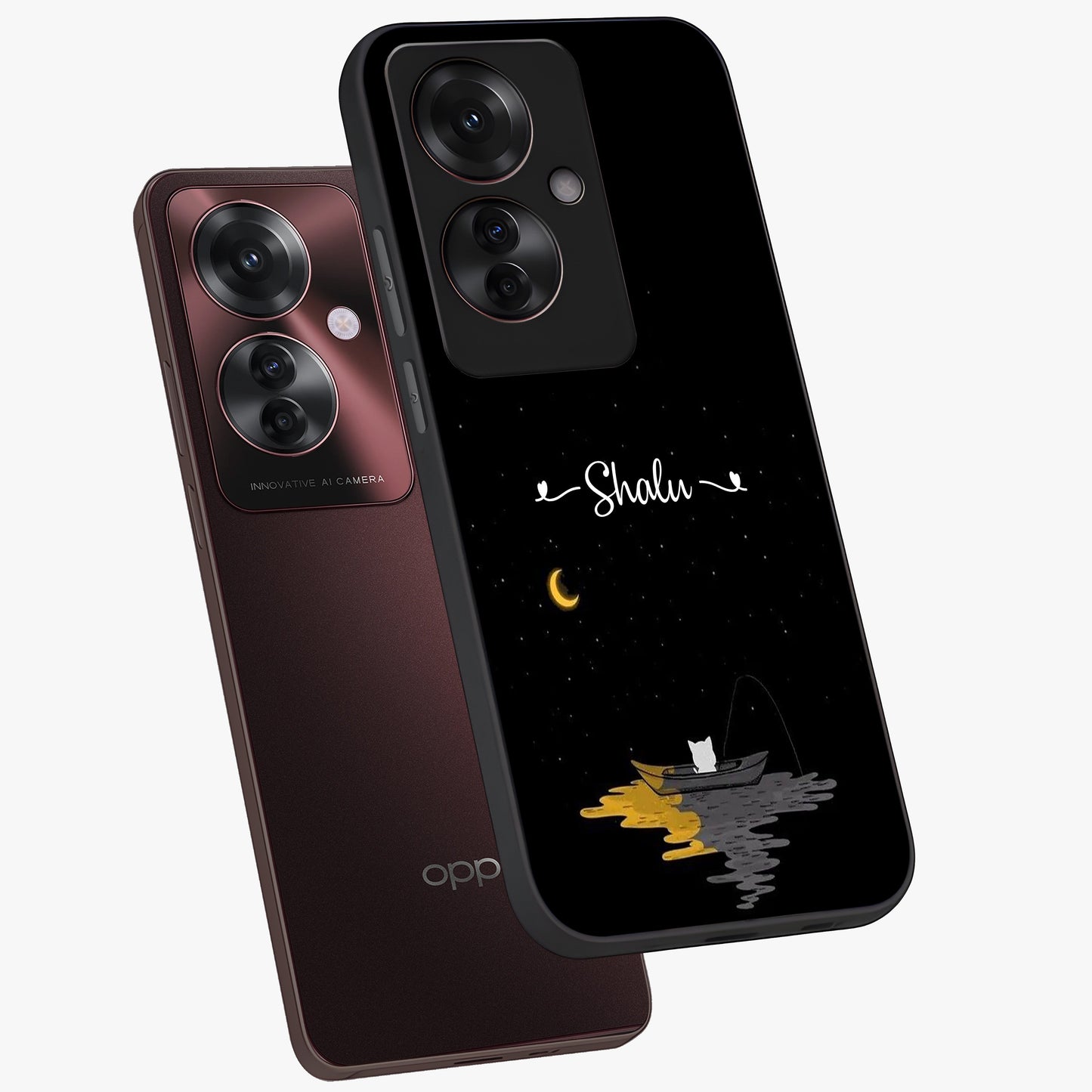 Silent Night Row Glass Case displayed in angled mockup highlighting peaceful evening design with dreamy night aesthetic.