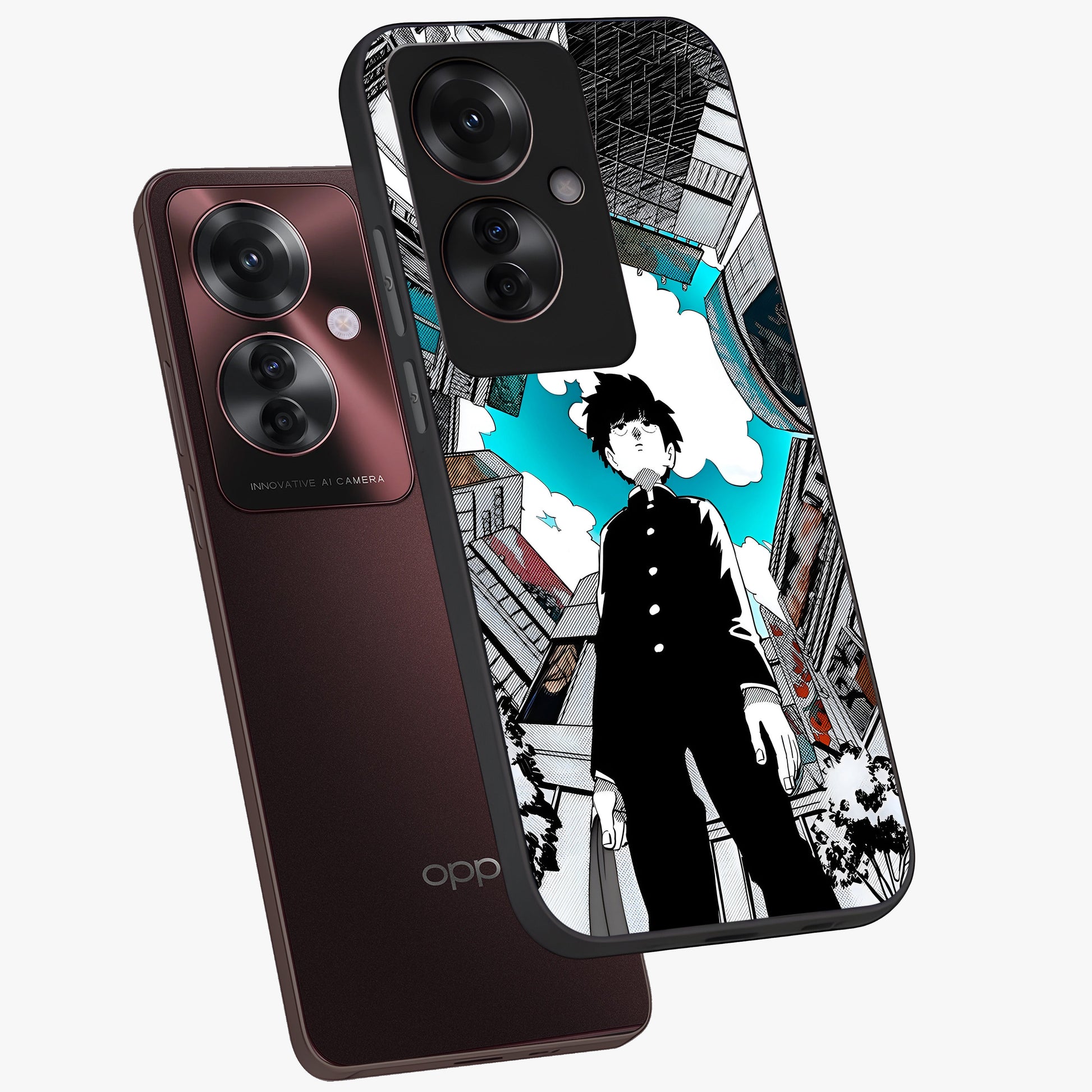 Silent Psychic Awakening Glass Case displayed in angled mockup highlighting spiritual awakening design with cosmic aesthetic.