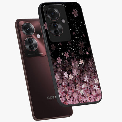 Small Starry Flowers Glass Case displayed in angled mockup highlighting tiny flower pattern with celestial aesthetic style.