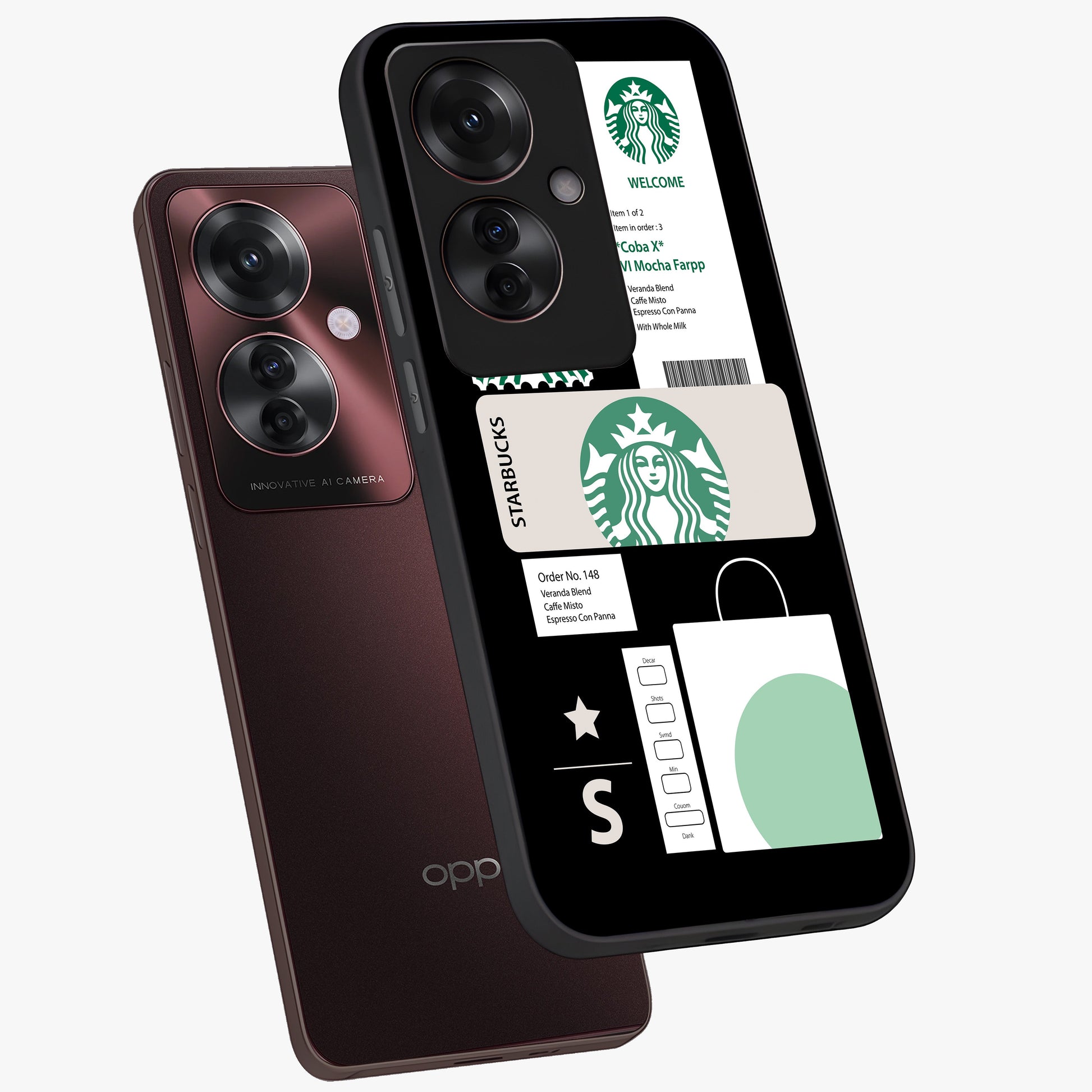 Starbucks Mocha Glass Case displayed in angled mockup highlighting stylish mocha themed design with cozy café aesthetic.