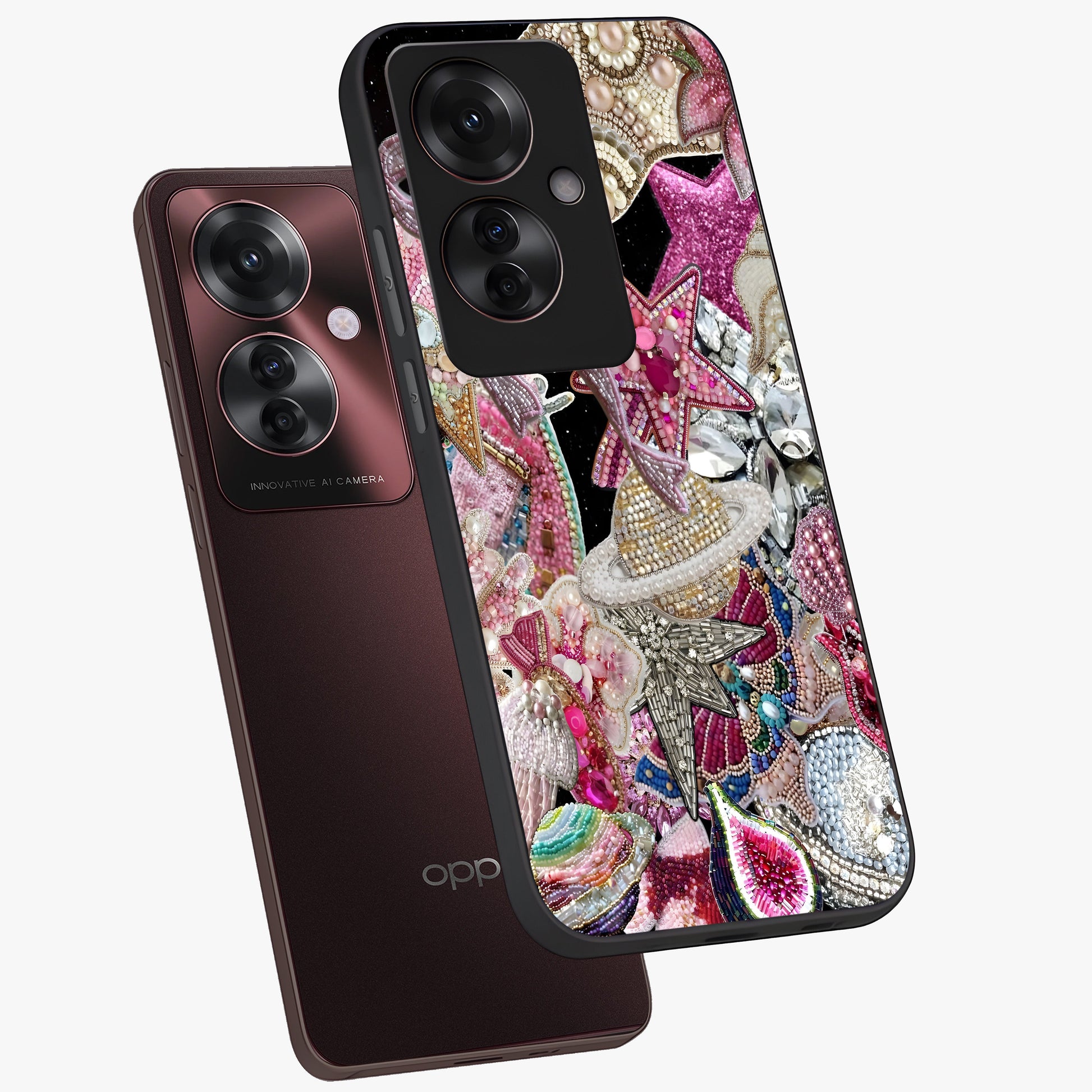 Starlit Jewel Dream Glass Case displayed in angled mockup highlighting glowing celestial jewel design with dreamy aesthetic.