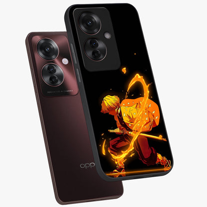 Thunder Flame Execution Glass Case displayed in angled mockup highlighting dramatic fire themed design with intense fantasy aesthetic.