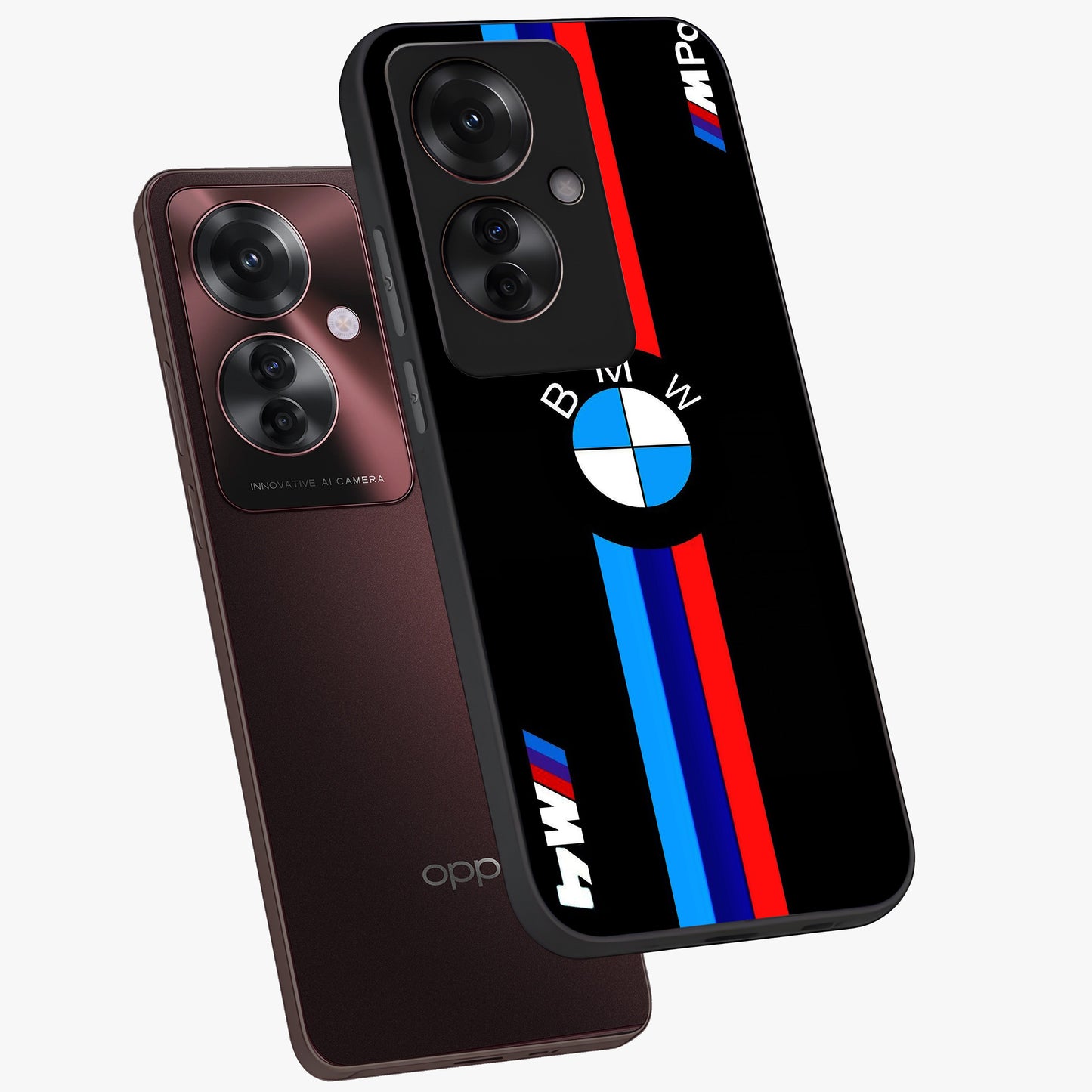 Turbo BMW Beast Glass Case displayed in angled mockup highlighting sleek racing car design with bold automotive aesthetic.