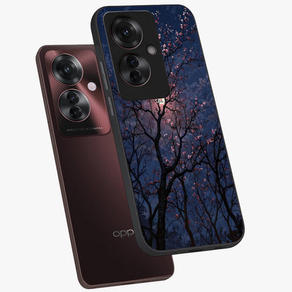 Twilight Sakura Serenade Glass Case displayed in angled mockup highlighting delicate sakura flower design with dreamy aesthetic.