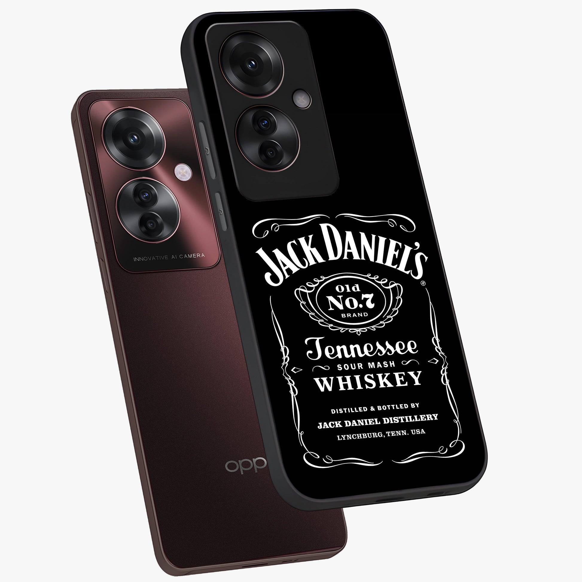 Vintage Whiskey Heritage Glass Case displayed in angled mockup highlighting retro beverage themed design with heritage aesthetic.