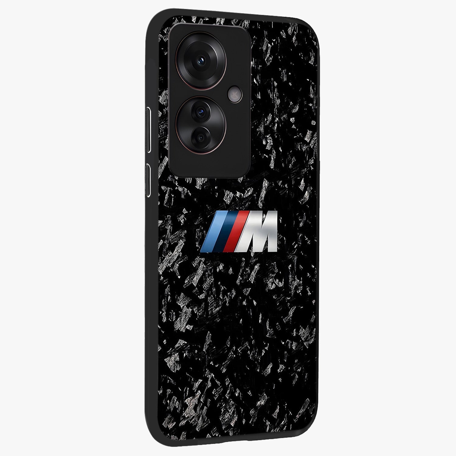 Carbon Speed Mark Glass Case upright view showcasing modern carbon speed graphic with bold automotive theme.