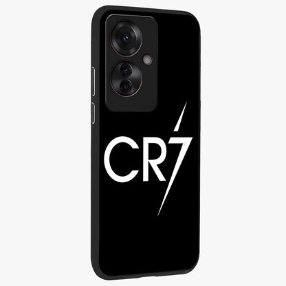 Cr7 Elite Strike Glass Case upright view showcasing energetic football inspired design with modern sports aesthetic.