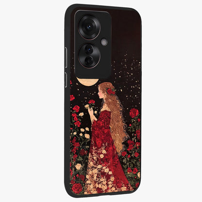 Crimson Dreams Glass Case upright view showcasing dreamy red toned artwork with modern aesthetic style.