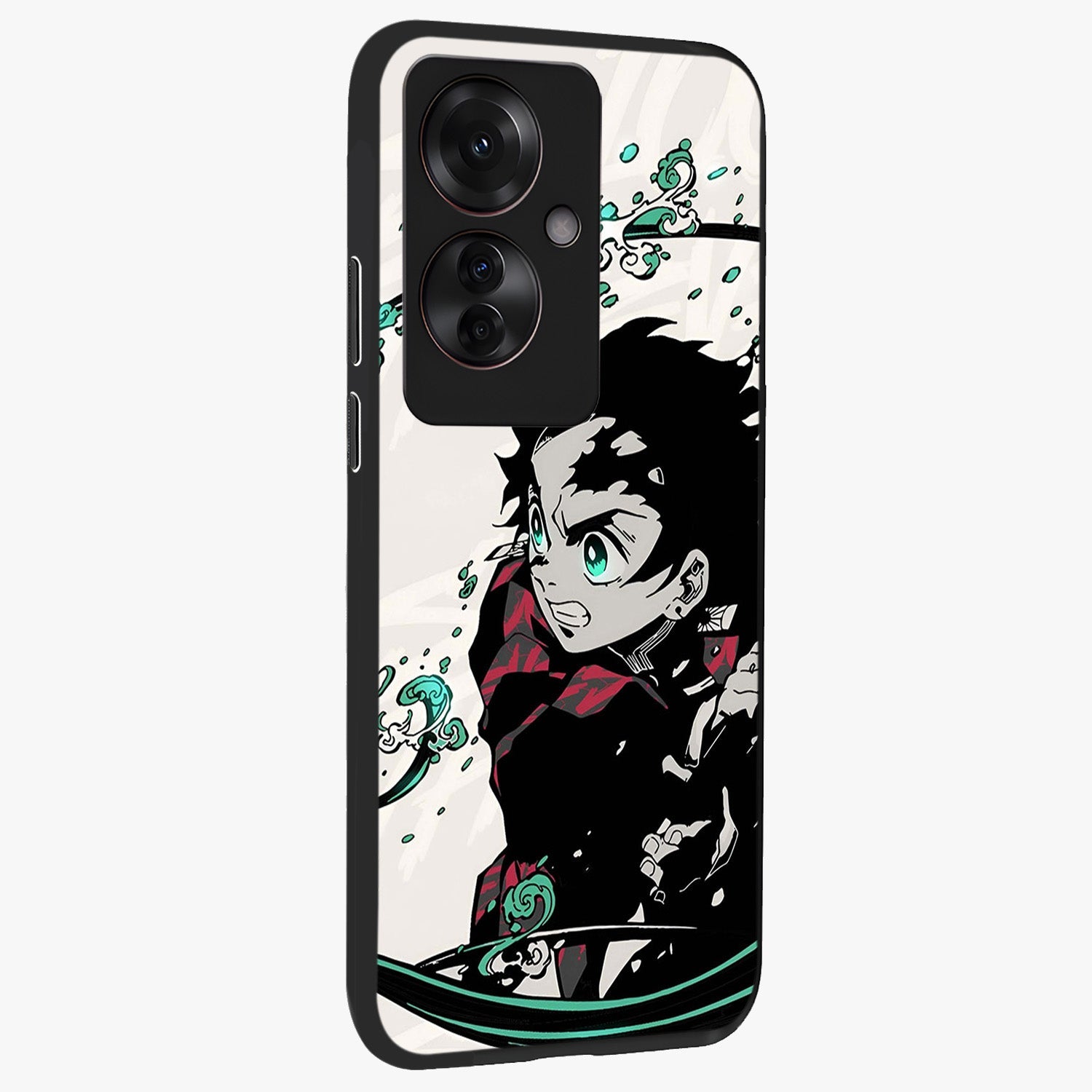 Demon Slayer Glass Case upright view showcasing powerful anime artwork with intense warrior theme.