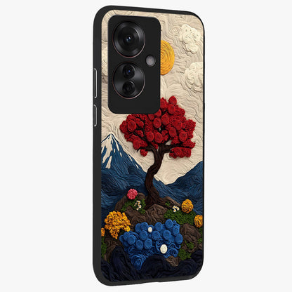 Eternal Nature Tapestry Glass Case upright view showcasing elegant nature tapestry design with decorative style.