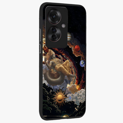 Galactic Divine God Glass Case upright view showcasing mystical divine artwork with dramatic cosmic theme.