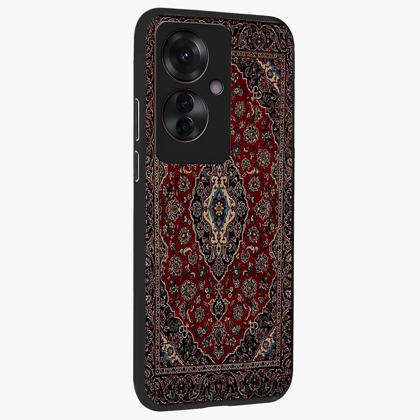 Heritage Carpet Royale Glass Case upright view showcasing detailed ornamental artwork with luxurious traditional theme.