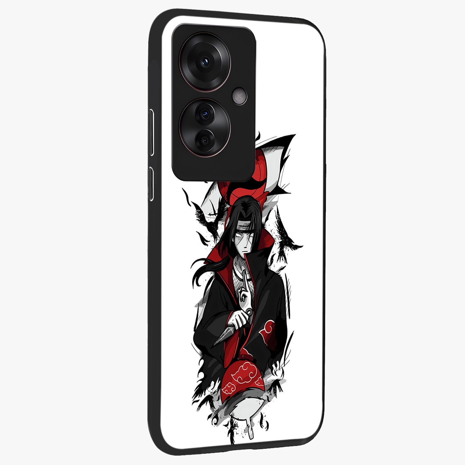 Itachi Limited Edition Naruto Anime Glass Case upright view showcasing intense anime artwork with powerful character theme.