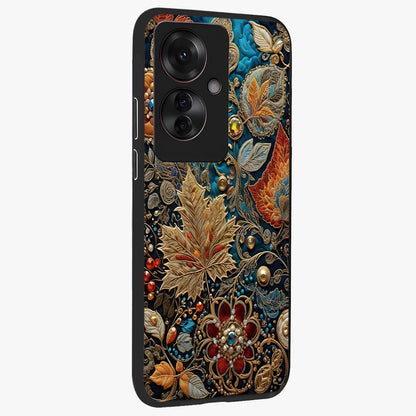 Royal Jewel Garden Glass Case upright view showcasing rich floral artwork with luxurious garden theme.