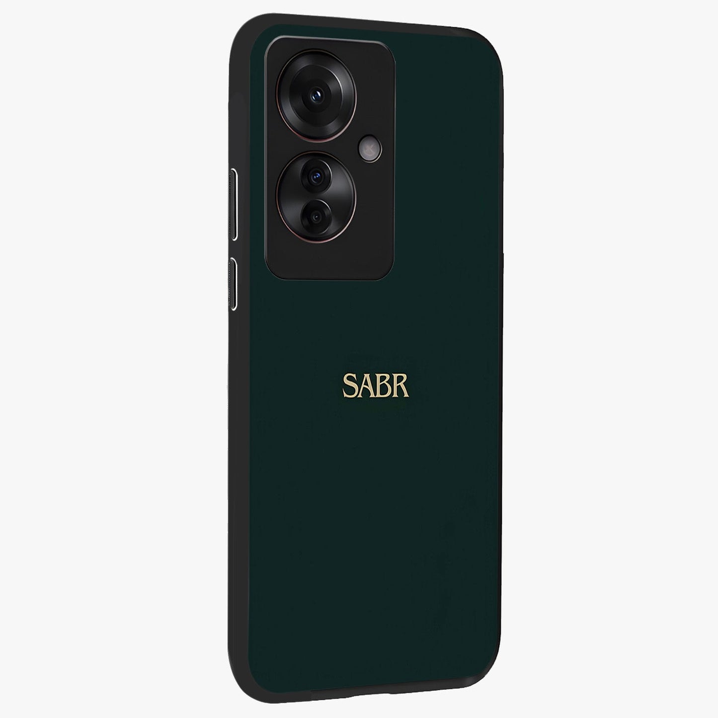 Sabr Minimal Patience Glass Case upright view showcasing calm minimalist artwork with motivational patience theme.