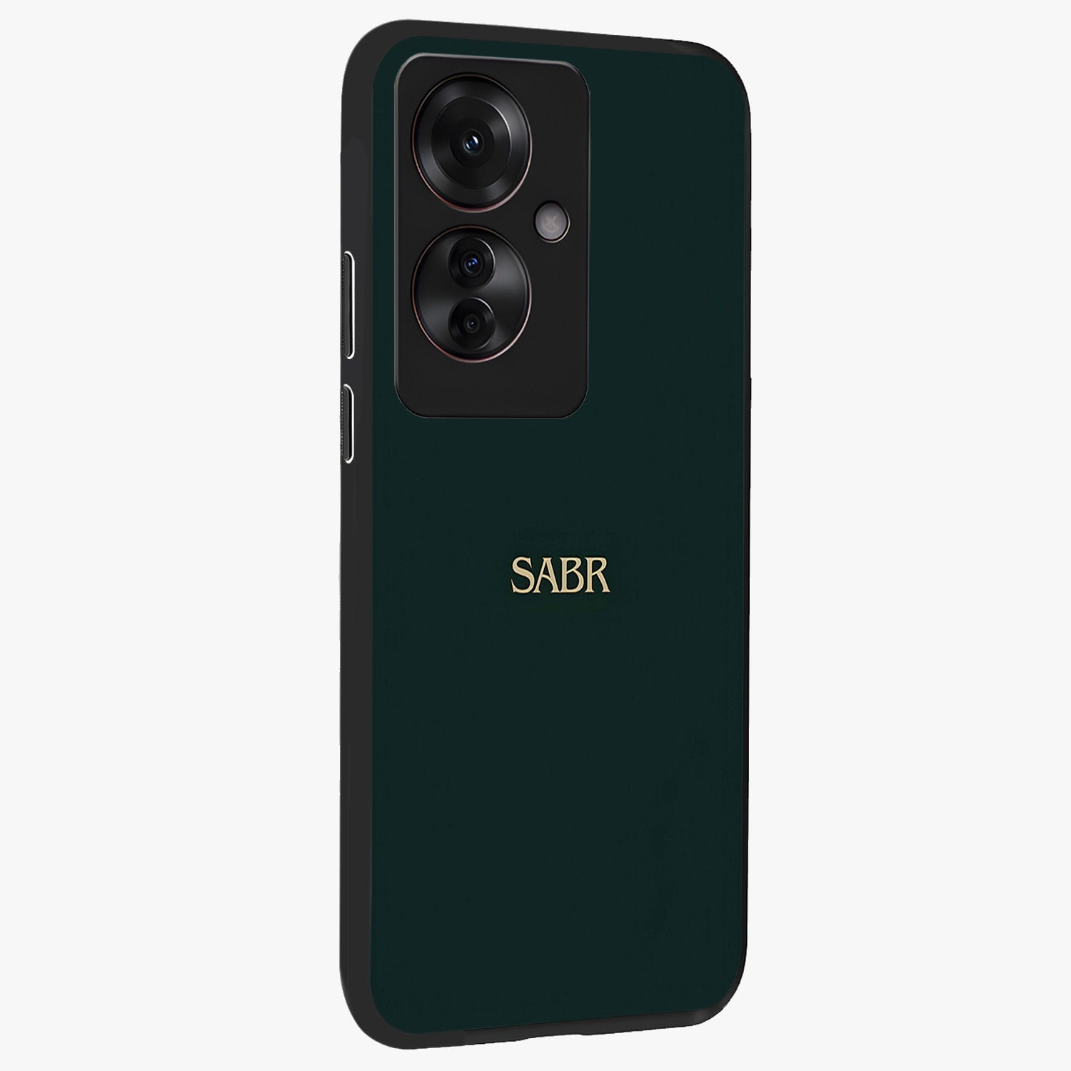 Sabr Minimal Patience Glass Case upright view showcasing calm minimalist artwork with motivational patience theme.