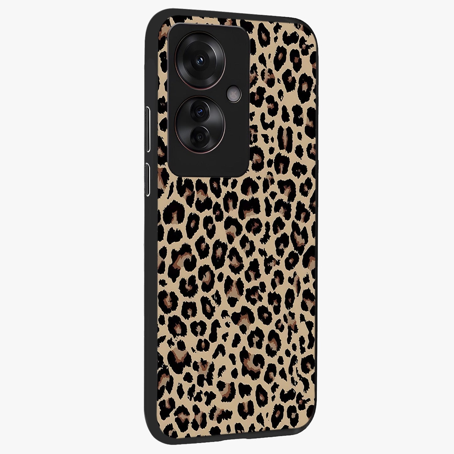 Savage Chic Pattern Glass Case upright view showcasing trendy decorative artwork with edgy fashion theme.