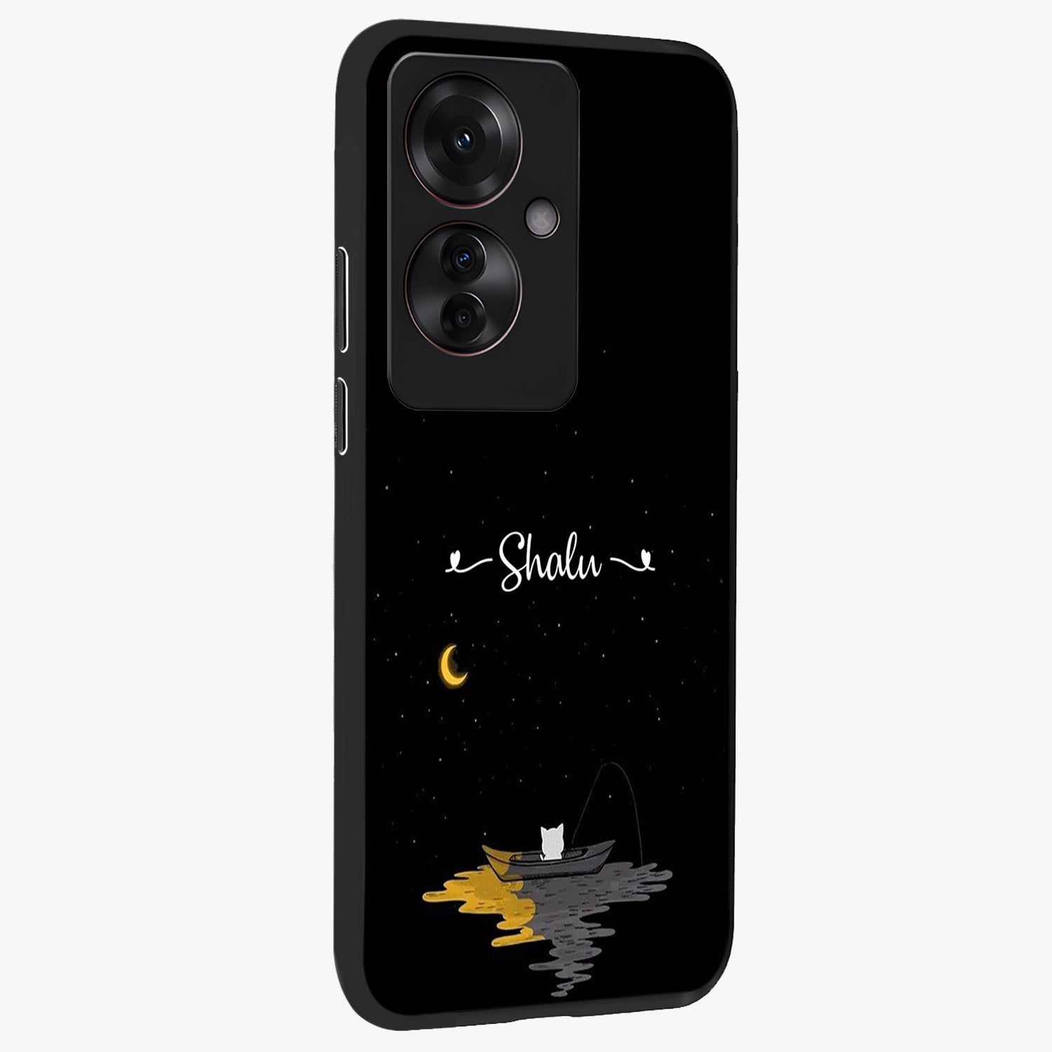 Silent Night Row Glass Case upright view showcasing tranquil night artwork with serene landscape theme.