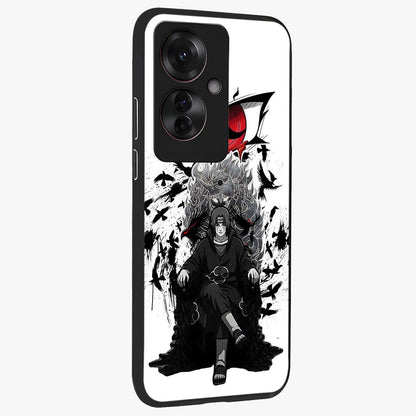 Uchiha Shadow Throne Glass Case upright view showcasing magical underwater galaxy artwork with vibrant cosmic theme.