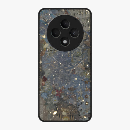 Aesthetic Astrolophia Glass Case showing flat back view with dreamy aesthetic design and glossy glass finish.