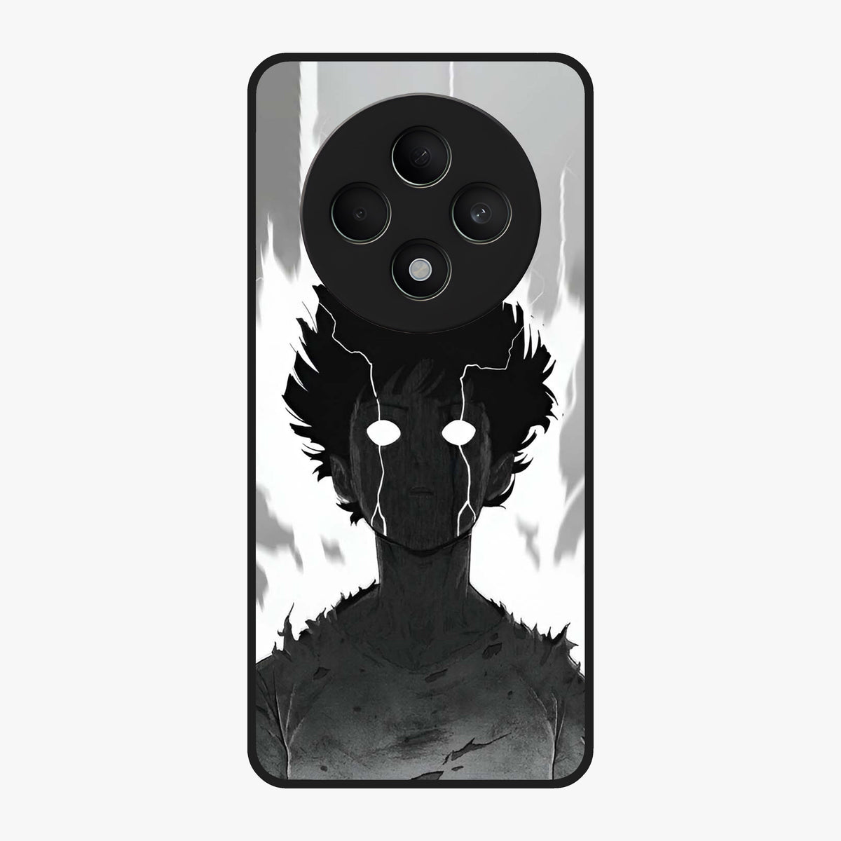 Awakened Inner Rage Glass Case showing flat back view with intense artistic artwork and glossy glass finish.
