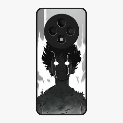 Awakened Inner Rage Glass Case showing flat back view with intense artistic artwork and glossy glass finish.