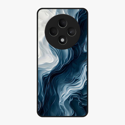 Ethereal Paper Marble Glass Case showing flat back view with soft marble paper texture artwork and glossy glass finish.