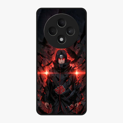 Focused Blade Discipline Glass Case showing flat back view with warrior sword themed artwork and glossy glass finish.