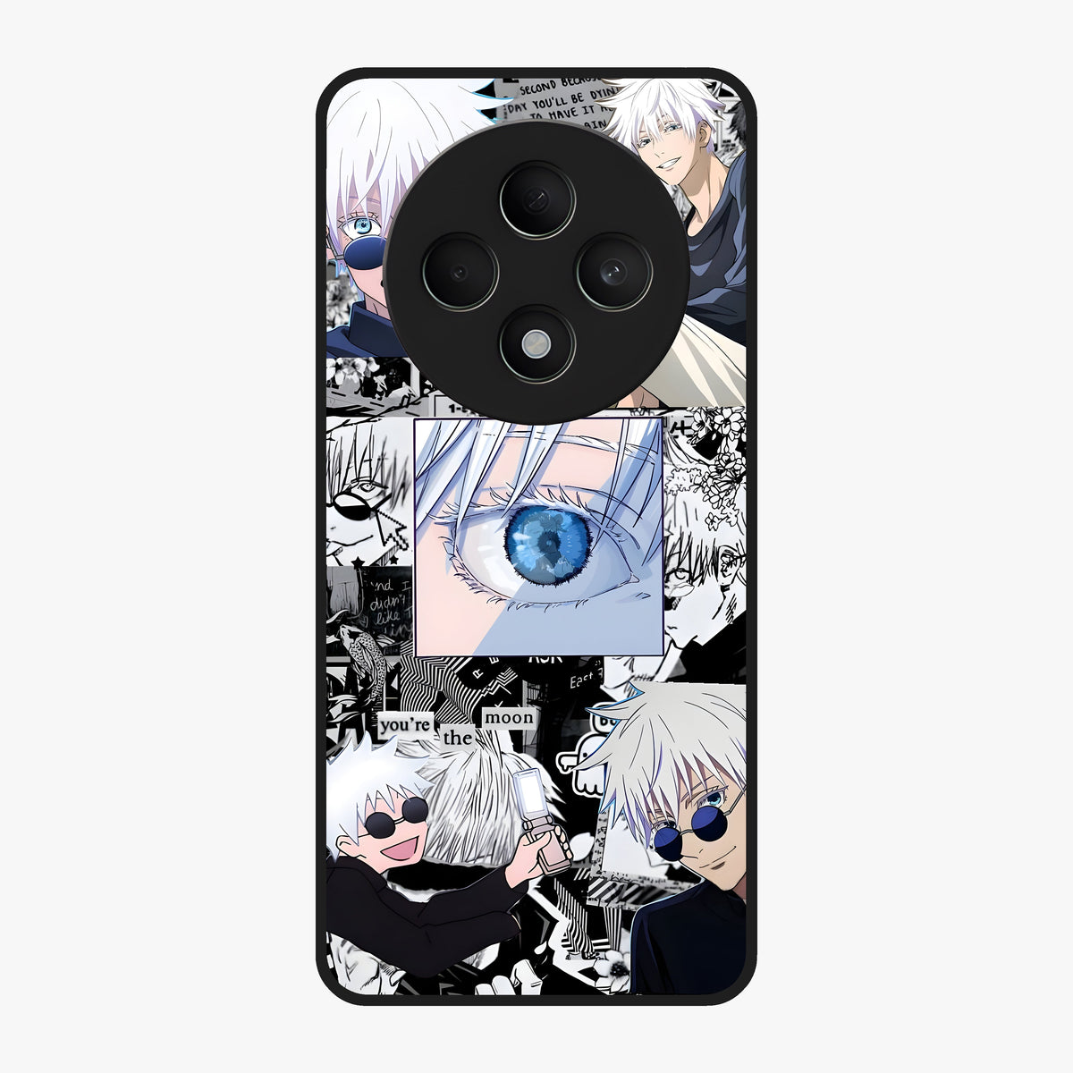Infinity Sorcerer Chaos Glass Case showing flat back view with mystical sorcerer themed artwork and glossy glass finish.