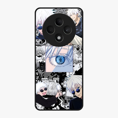 Infinity Sorcerer Chaos Glass Case showing flat back view with mystical sorcerer themed artwork and glossy glass finish.