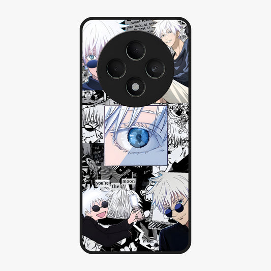Infinity Sorcerer Chaos Glass Case showing flat back view with mystical sorcerer themed artwork and glossy glass finish.