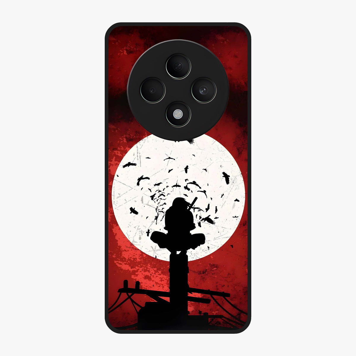 Itachi Limited Edition Naruto Anime Glass Case showing flat back view with iconic anime character artwork and glossy glass finish.