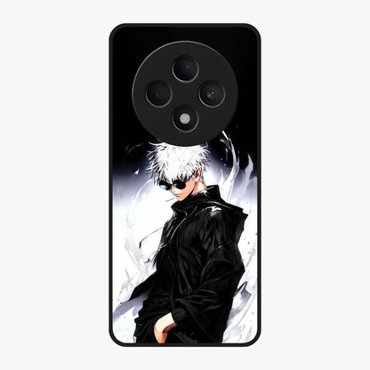 Limitless Shadow King Glass Case showing flat back view with powerful shadow warrior artwork and glossy glass finish.