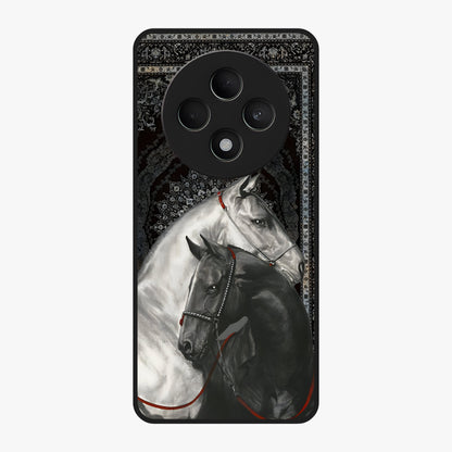 Majestic Ride Legacy Glass Case showing flat back view with powerful automotive inspired artwork and glossy glass finish.