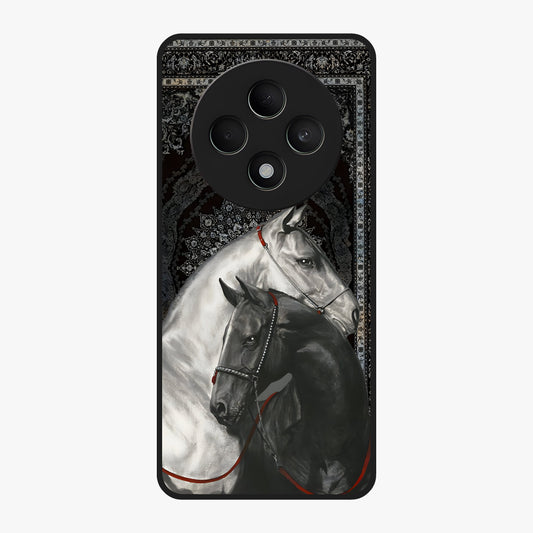 Majestic Ride Legacy Glass Case showing flat back view with powerful automotive inspired artwork and glossy glass finish.