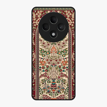 Persian Inspired Glass Case showing flat back view with ornate Persian style pattern artwork and glossy glass finish.