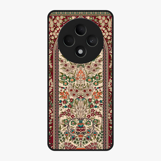 Persian Inspired Glass Case showing flat back view with ornate Persian style pattern artwork and glossy glass finish.