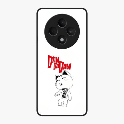 Playful Spirit Charm Glass Case showing flat back view with cheerful charm themed artwork and glossy glass finish.