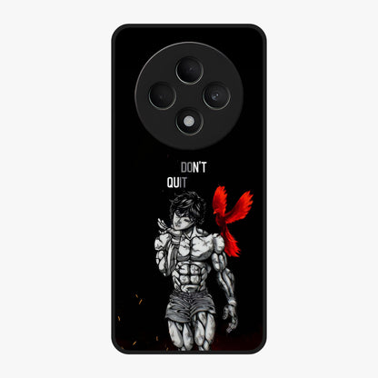 Rise Beyond Limits Glass Case showing flat back view with motivational typography artwork and glossy glass finish.