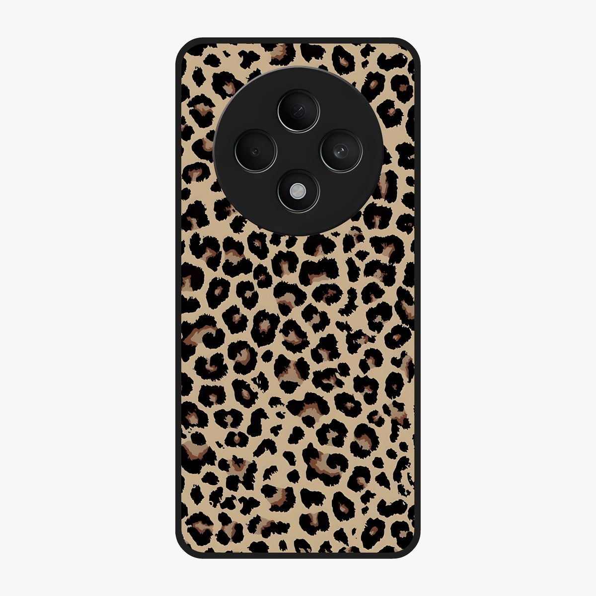 Savage Chic Pattern Glass Case showing flat back view with stylish patterned artwork and glossy glass finish.