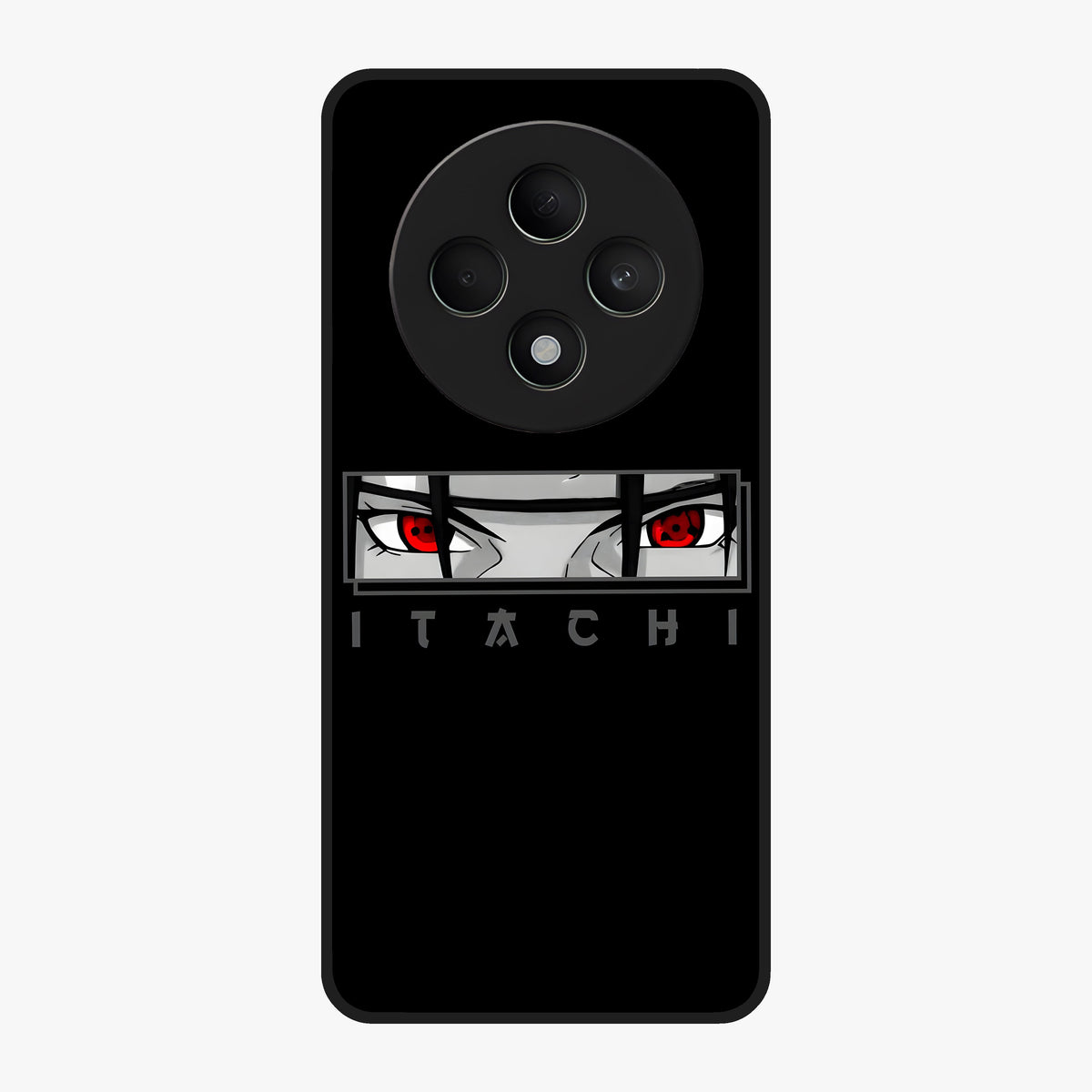 Scarlet Gaze Dominance Glass Case showing flat back view with striking red themed artwork and glossy glass finish.