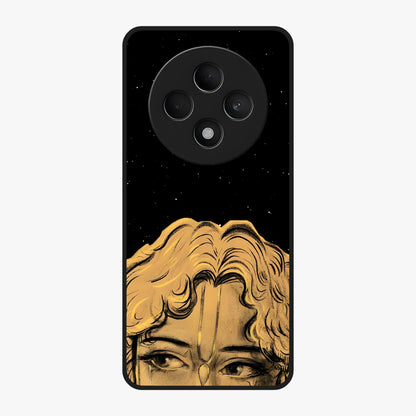Shri Krishna Art Glass Case showing flat back view with devotional Krishna artwork and glossy glass finish.