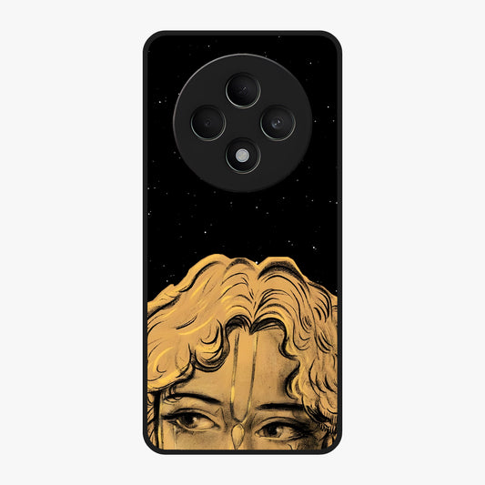 Shri Krishna Art Glass Case showing flat back view with devotional Krishna artwork and glossy glass finish.