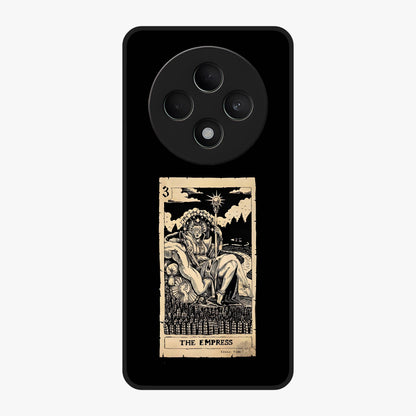 The Empress Glass Case showing flat back view with regal feminine artwork and glossy glass finish.