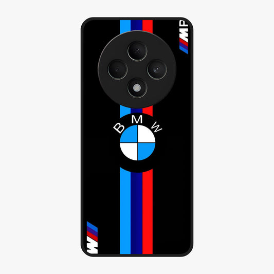 Turbo BMW Beast Glass Case showing flat back view with high performance sports car artwork and glossy glass finish.