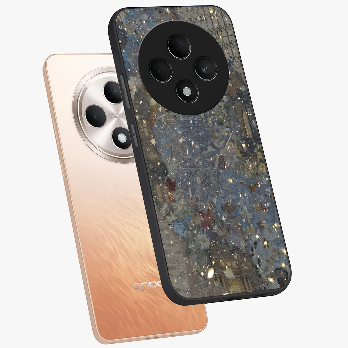 Aesthetic Astrolophia Glass Case displayed in angled mockup highlighting artistic aesthetic elements and smooth glass surface.